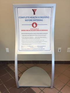 Curved Frame Sign/Poster Stand, 53"x 24".
