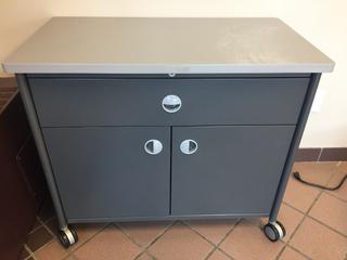 1-Drawer/2-Door Rolling Cabinet, 36"x 19-1/2"x 31.
