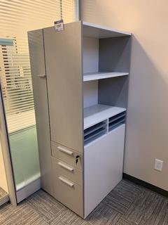 Storage Cabinet c/w Shelves, Cabinets & Drawers, 24"x 30"x 65".
