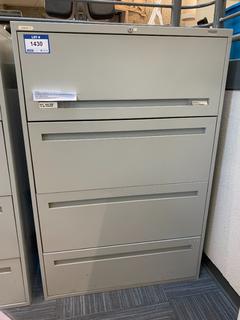 Grey Metal 4-Drawer File Cabinet, 36"x 18"x 54-1/2".