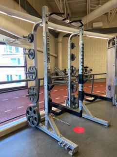 Hammer Strength HDHR A01 HD Elite Half Rack c/w Weight Plates, No Bar or Bench. S/N 0682