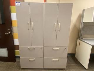 (2) 2-Door, 2-Drawer Storage/File Cabinets, 24"x 24"x 66-1/2".