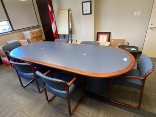 Board Room Table c/w (13) Chairs, 122"x 51"x 29-1/2".