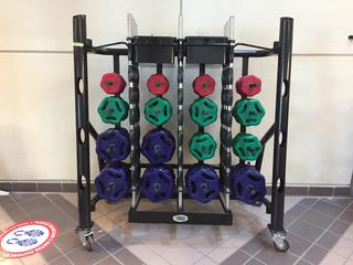 Hampton Weight Rack c/w Weight Plates, Bars & Clips.