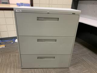 Metal 3-Drawer File Cabinet, 36"x 18"x 42".