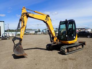 2006 JCB 8080 Excavator C/w ISV2V DD-4JG1 Diesel Engine, 22in Digging Bucket, 90in Blade, 18in (W) Rubber Tracks. Showing 7422hrs. SN SLP080806E1025091 *Note: Engine Cover Missing*