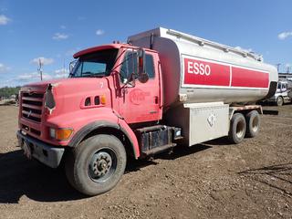 2000 Sterling LT9500 Fuel Truck C/w CAT C-12 Diesel Engine, 18-Spd Eaton Fuller Transmission, T/A, Air Ride, Front Axle Rating 16,000lbs, Rear Axles Rating 40,000lbs, 20,000L Cap. Tank, PTO, Pump, Hose, Electrocount Litre Tracket And LC Controls M-10-1 Fuel Pump Station. Showing 628,342kms, 24,159hrs. VIN 2FKNEWEB8YAF77062