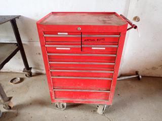 27in X 18in X 40in 9-Drawer Tool Box C/w Contents