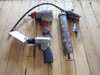 (1) 1/2in Pneumatic Impact, (1) Pneumatic Grease Gun And (1) Pneumatic Hammer *Note: Working Condition Unknown*