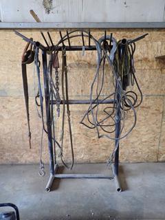 40in X 75in Steel Pipe Rack C/w Qty Of Wire Slings And Straps