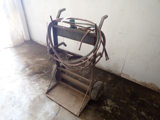 Oxy/Acetylene Cutting Torch Cart C/w Hose And Gauges *Note: (1) Tire Off Rim*