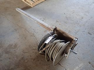 Hand Crank Air Hose Reel Mounted To Channel Beam