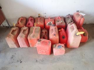 Qty Of Assorted Jerry Cans *Note: Some Missing Caps And Spouts*