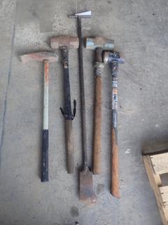 Qty Of (3) Sledge Hammers, (1) Tire Breaker And Ice Chipper