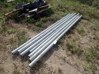 Qty Of (7) 9ft Galvanized Steel Fence Posts