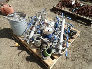 Qty Of Nuts, Bolts, Water Fittings, Gate Valves, Ball Valves, Flanges, (2) Headers w/ Valves And Misc Supplies