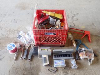 Flash Light, Caulking Gun, Sockets, Clamps, Wire Connectors, Wrenches And Misc Supplies