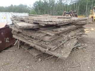 (2)Stacks Of 14ft X 8ft Wood Rig Mats