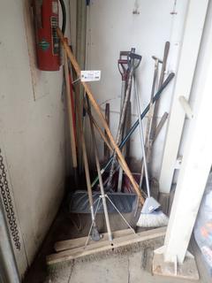 Qty Of Shovels, Ice Chippers, Brooms, Rake And Snow Scrapers