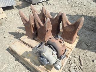 Qty Of Excavator Teeth, 12in X 8in Digging Teeth And Garrett Turbo