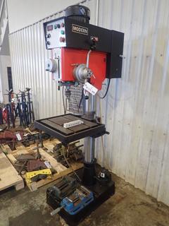 2017 Modern Model DP-925GAD-B 3-Phase Drill Press w/ 22in X 18 1/2in Platform And 1/32-5/8in Chuck C/w Coolant Pump And Vise. SN F1704053
