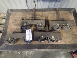 Qty Of (4) Adjustable Pipe Stand Roller Heads