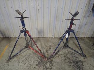 (2) ABA 4000lb Cap. Adjustable Pipe Stands
