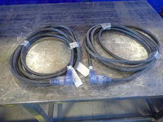 (2) 25ft Extension Cords C/w 8/3 Welding Cables***