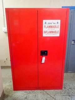 43in X 18in X 65in Zenith Flammable Liquid Storage Cabinet C/w Contents