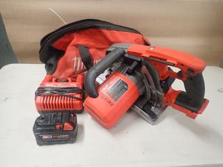Milwaukee Fuel 18V 8in Metal Cutting Circular Saw C/w M18 Battery, M18 Charger And Milwaukee Bag