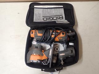 Ridgid R2850 Jobmax 120V Multi Tool C/w Ridgid R8223404 Multi Tool Head And Ridgid R8223497 Jig Saw Head