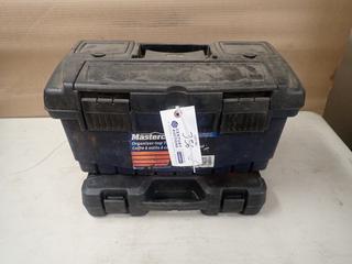 19 1/4in X 10in X 9 1/2in Mastercraft Toolbox C/w Stanley 1/4in, 3/8in And 1/2in Drive Socket Set