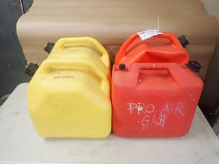 (2) 25L Jerry Cans And (2) 25L Diesel Jerry Cans *Note: (1) Stopper Missing*