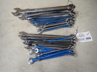 Qty Of Assorted 3/8in - 1 1/8in And 7mm - 22mm Wrenches