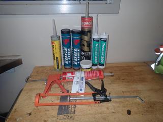 Qty Of Silicone, Grease, Aluminum Brazing Flux And (2) Caulking Guns