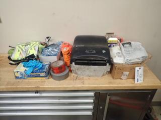 Qty Of Respirator Filters, Duct Tape, Tyflow Tape, Rubber Glove, Markers, Hand Towel Dispenser And Misc Supplies