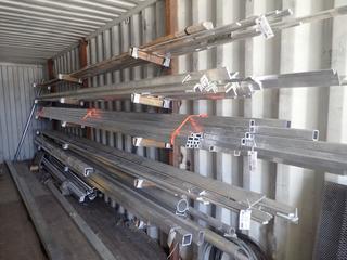 Qty Of Up To 20ft Pieces Of 1in To 2in Aluminum Square Tubing C/w 2in X 1in Aluminum Channel *Note: (1) Shelf Of Contents Only* 