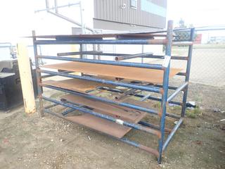 104in X 50in X 69in 6-Tier Steel Storage Rack C/w Qty Of Steel Plate *Note: Plate On Top Shelf Not Included*