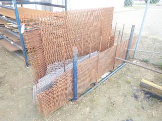 72in X 36in X 38in Storage Rack C/w Qty Of Assorted Steel And Grating