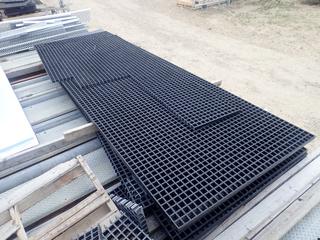 (2) Pieces Of 12ft X 48in X 1in And (1) Piece Of 9ft X 48in X 2in Steel Grating