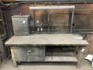 8'x38"x36" Steel Work Bench w/Cabinet.