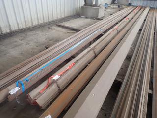 Quantity of (10) Approximately 40'x4"x4" Steel Angles, 3/8" Thickness. Note:  Lot Only Includes Steel Marked with Orange Ribbon.