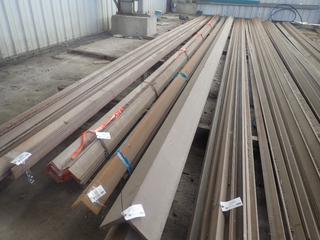 Quantity of (2) Approximately 40'x5"x5" Steel Angles c/w (1)  Approx. 38 1/2'x5"x5' Steel Angle, 3/8" Thickness. Note:  Lot Only Includes Steel Marked with  Blue Ribbon.
