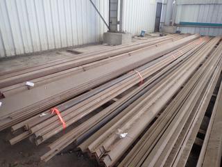 Quantity of Approximately 40'x2"x2" Steel Angles, 3/8" Thickness. Note:  Lot Only Includes Steel Marked with Orange Ribbon.
