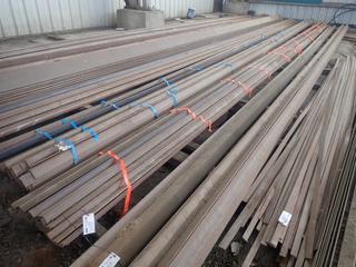 Quantity of Approximately 40'x3"x2" Steel Angles, 1/4" Thickness. Note:  Lot Only Includes Steel Marked with Orange Ribbon.