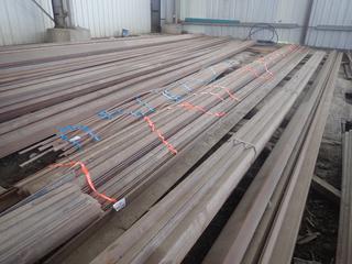 Quantity of Approximately 40'x3"x2" Steel Angle, 1/4" Thickness. Note:  Lot Only Includes Steel Marked with  Orange Ribbon.