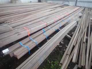 Quantity of (8) Approximately 40'x5"x3" Steel Angle, 3/8" Thickness. Note:  Lot Only Includes Steel Marked with Blue Ribbon.