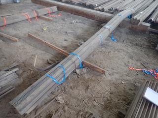 Quantity of Approximately 20'x2 1/2"x1/4" Steel Flat Bar. Note:  Lot Only Includes Steel Marked with Blue Ribbon.