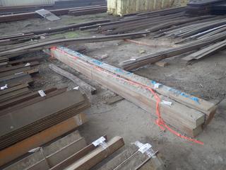 Quantity of Approximately 20'x7"x3/4" Steel Flat Bar.Note:  Lot Only Includes Steel Marked with Orange Ribbon.