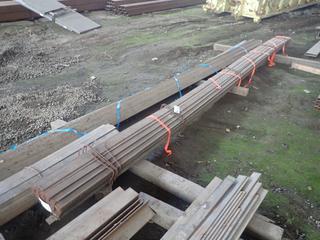 Quantity of Nucor Steel Flat Bar 20'x2" 1/2" Grade A36144W,  Lot # SE120012801. Note:  Lot Only Includes Steel Marked with Orange Ribbon.